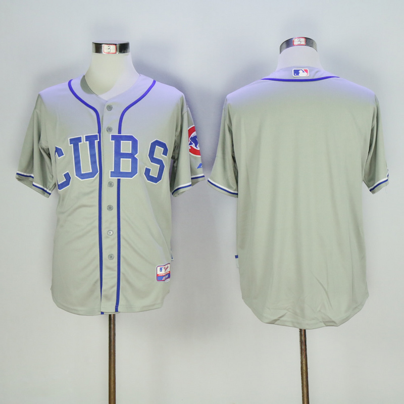 Men Chicago Cubs Blank Grey MLB Jerseys->chicago cubs->MLB Jersey
